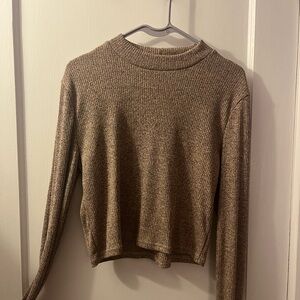 Revamped Tan Ribbed Knit Top